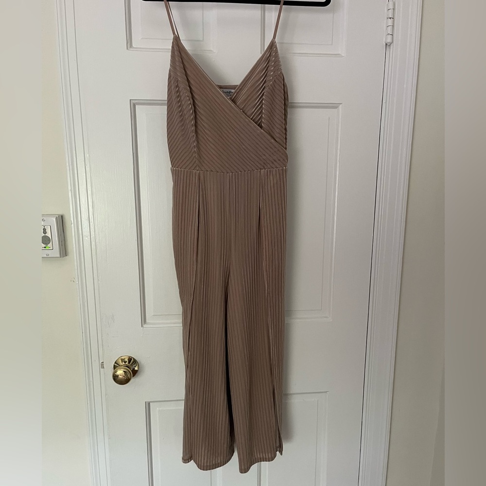 Velvet wide leg jumpsuit